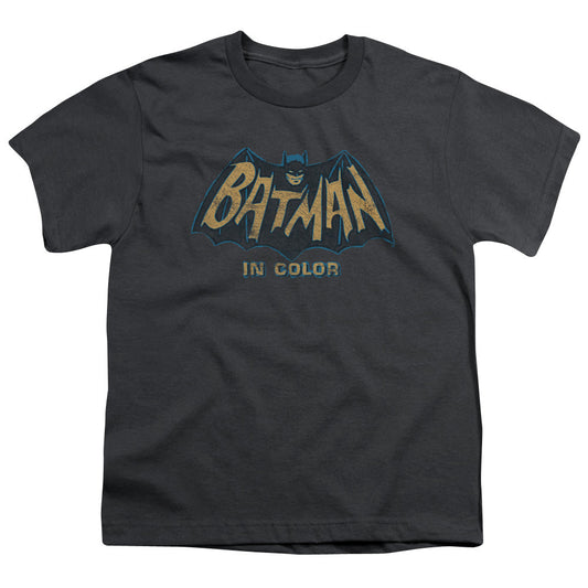 Batman Classic Tv In Color Kids Youth T Shirt Charcoal Officially Licensed