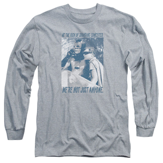 Batman Classic Tv Boogie Nights Mens Long Sleeve Shirt Athletic Heather Officially Licensed