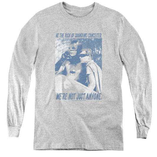 Batman Classic Tv Boogie Nights Long Sleeve Kids Youth T Shirt Athletic Heather Officially Licensed