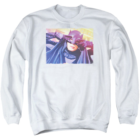 Batman Classic Tv Smooth Groove Mens Crewneck Sweatshirt White Officially Licensed