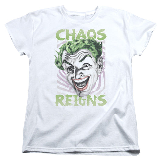 Batman Classic Tv Chaos Reigns Womens T Shirt White Officially Licensed