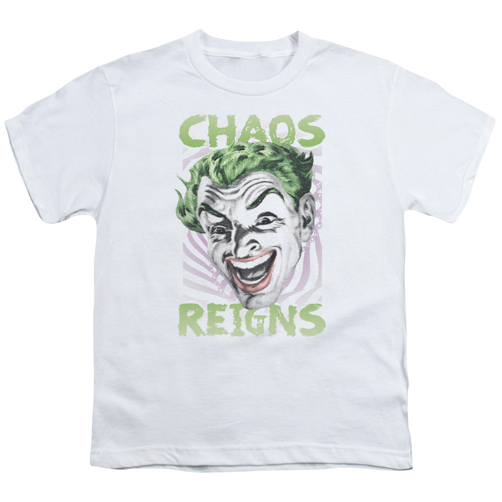 Batman Classic Tv Chaos Reigns Kids Youth T Shirt White Officially Licensed