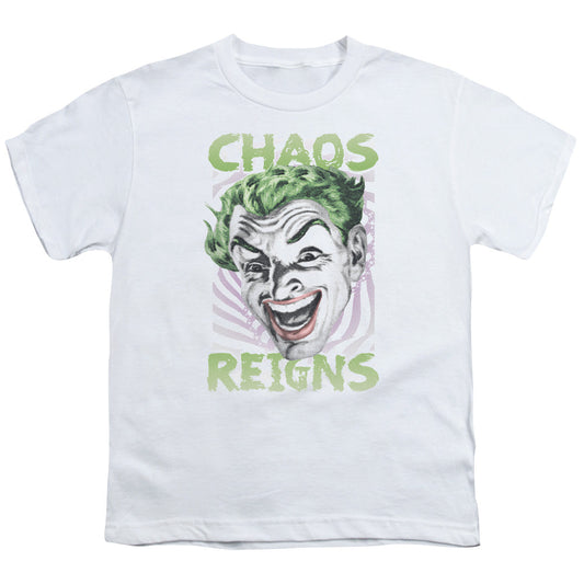 Batman Classic Tv Chaos Reigns Kids Youth T Shirt White Officially Licensed