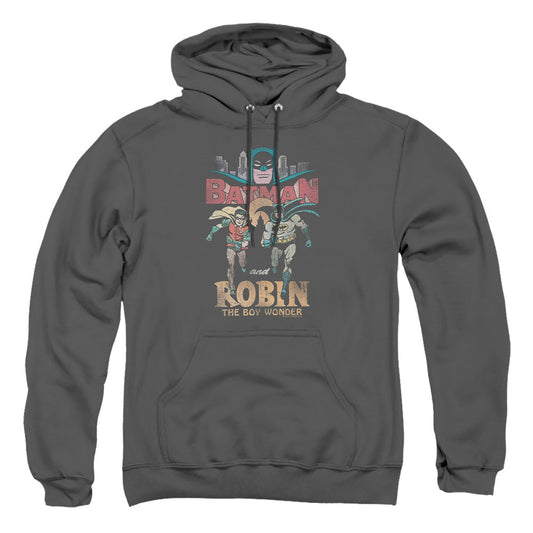 Batman Classic Tv Classic Duo Mens Hoodie Charcoal Officially Licensed