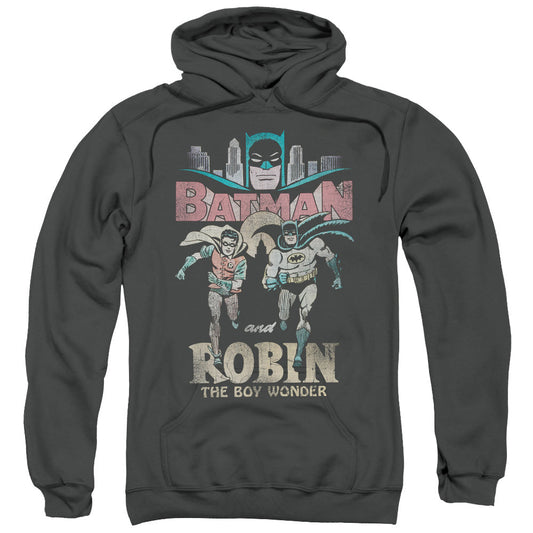 Batman Classic Tv Classic Duo Mens Hoodie Charcoal Officially Licensed