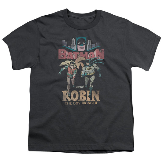 Batman Classic Tv Classic Duo Kids Youth T Shirt Charcoal Officially Licensed