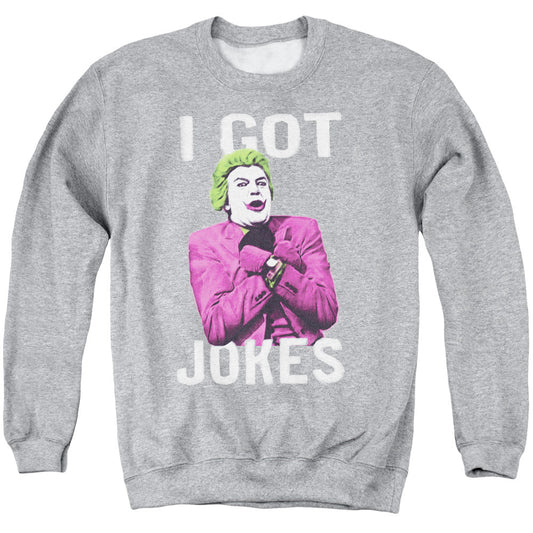 Batman Classic Tv Got Jokes Mens Crewneck Sweatshirt Athletic Heather Officially Licensed