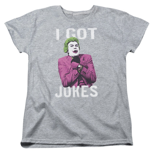 Batman Classic Tv Got Jokes Womens T Shirt Athletic Heather Officially Licensed
