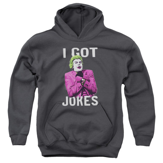 Batman Classic Tv Got Jokes Kids Youth Hoodie Charcoal Officially Licensed