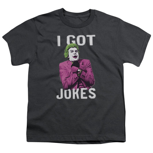 Batman Classic Tv Got Jokes Kids Youth T Shirt Charcoal Officially Licensed