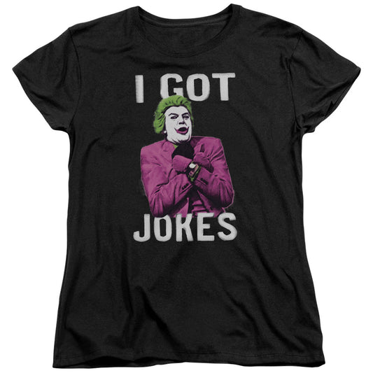 Batman Classic Tv Got Jokes Womens T Shirt Black Officially Licensed