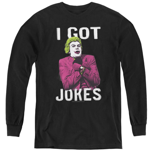 Batman Classic Tv Got Jokes Long Sleeve Kids Youth T Shirt Black Officially Licensed