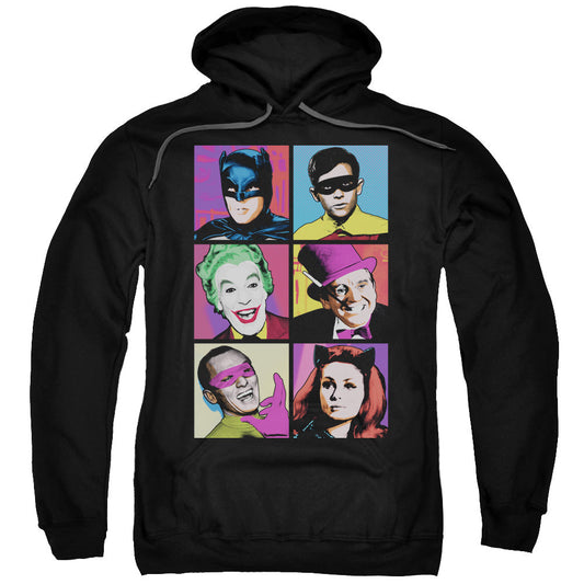 Batman Classic Tv Pop Cast Mens Hoodie Black Officially Licensed