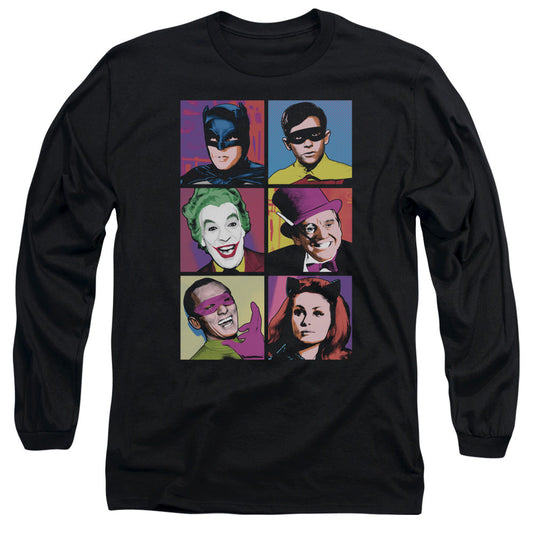 Batman Classic Tv Pop Cast Mens Long Sleeve Shirt Black Officially Licensed