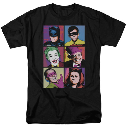 Batman Classic Tv Pop Cast Mens T Shirt Black Officially Licensed