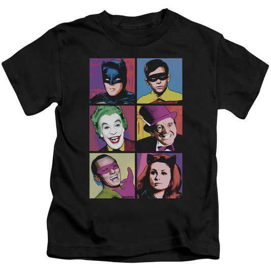 Batman Classic Tv Pop Cast Juvenile Kids Youth T Shirt Black Officially Licensed