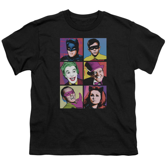 Batman Classic Tv Pop Cast Kids Youth T Shirt Black Officially Licensed