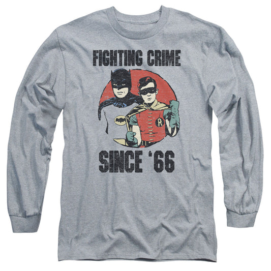 Batman Classic Tv Since 66 Mens Long Sleeve Shirt Athletic Heather Officially Licensed
