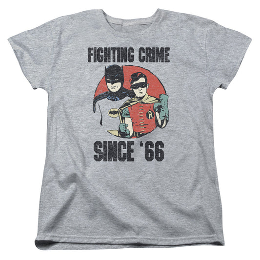 Batman Classic Tv Since 66 Womens T Shirt Athletic Heather Officially Licensed