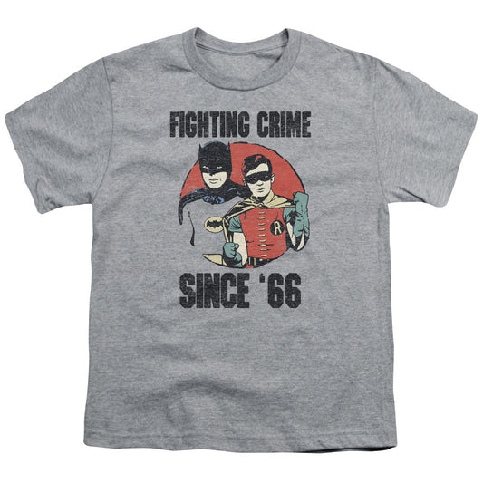 Batman Classic Tv Since 66 Kids Youth T Shirt Athletic Heather Officially Licensed