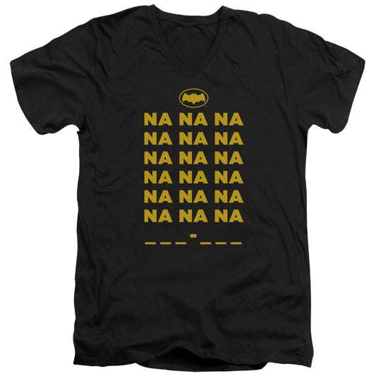 Batman Classic Tv Na Na Na Mens Slim Fit V Neck T Shirt Black Officially Licensed