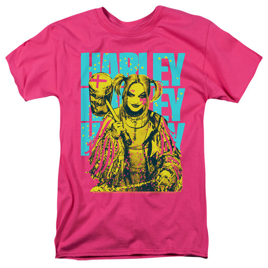 Birds Of Prey Harley Painted Mens T Shirt Hot Pink Officially Licensed