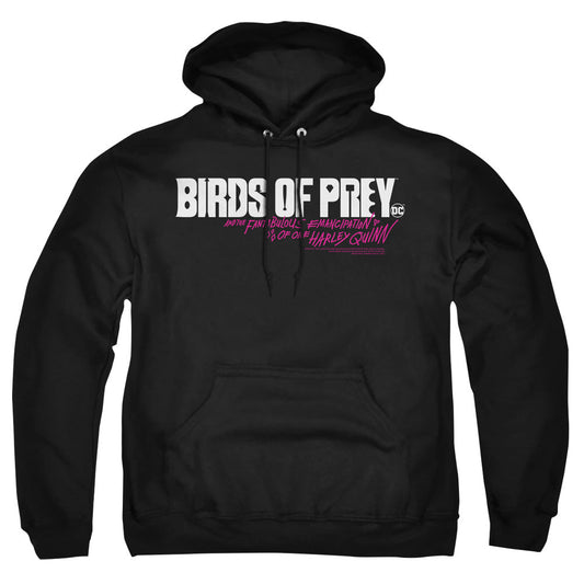 Birds Of Prey Horizontal Logo Mens Hoodie Black Officially Licensed