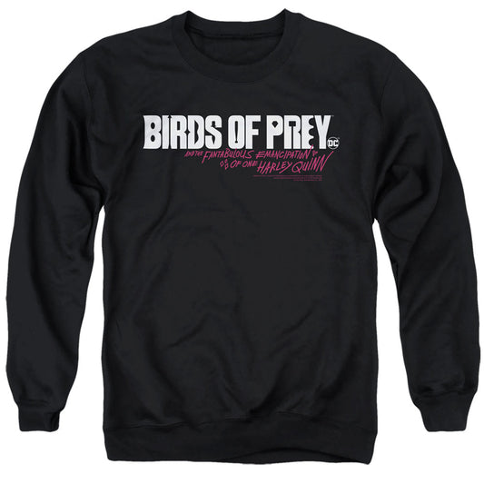 Birds Of Prey Horizontal Logo Mens Crewneck Sweatshirt Black Officially Licensed