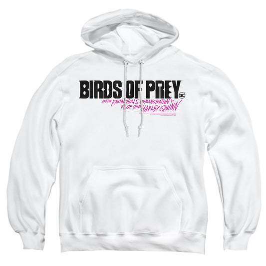 Birds Of Prey Horizontal Logo Mens Hoodie White Officially Licensed