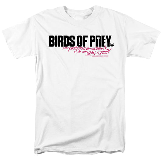 Birds Of Prey Horizontal Logo Mens T Shirt White Officially Licensed