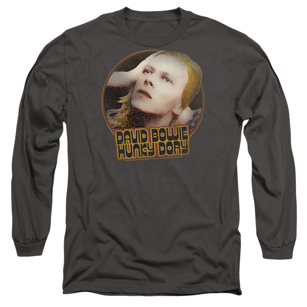 David Bowie Hunky Dory Circle Mens Long Sleeve Shirt Charcoal Officially Licensed