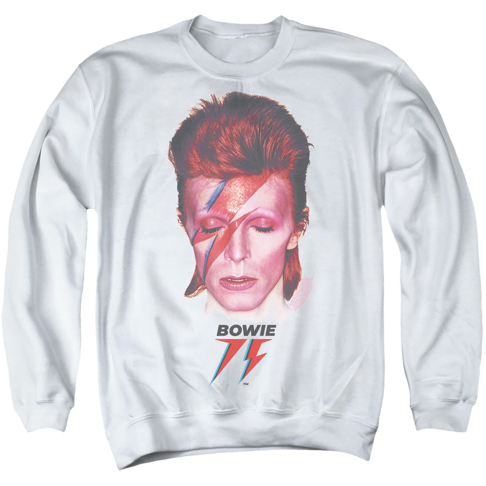 David Bowie Aladdin Sane 75 Mens Crewneck Sweatshirt White Officially Licensed
