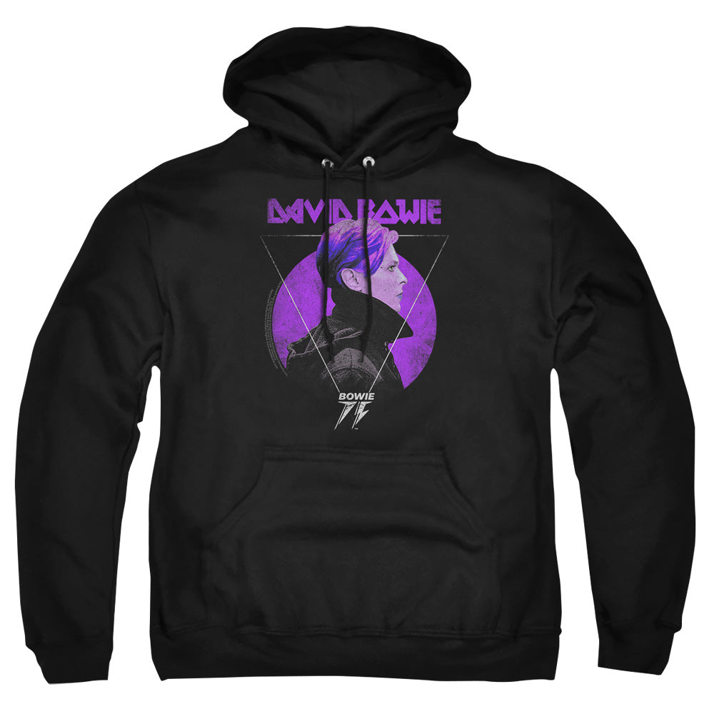 David Bowie Side Profile 75 Logo Mens Hoodie Black Officially Licensed