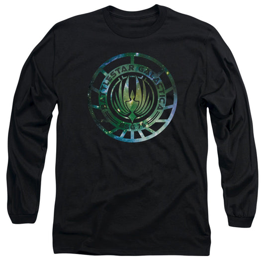 Batlestar GalACtica (New) Galaxy Emblem Mens Long Sleeve Shirt Black Officially Licensed