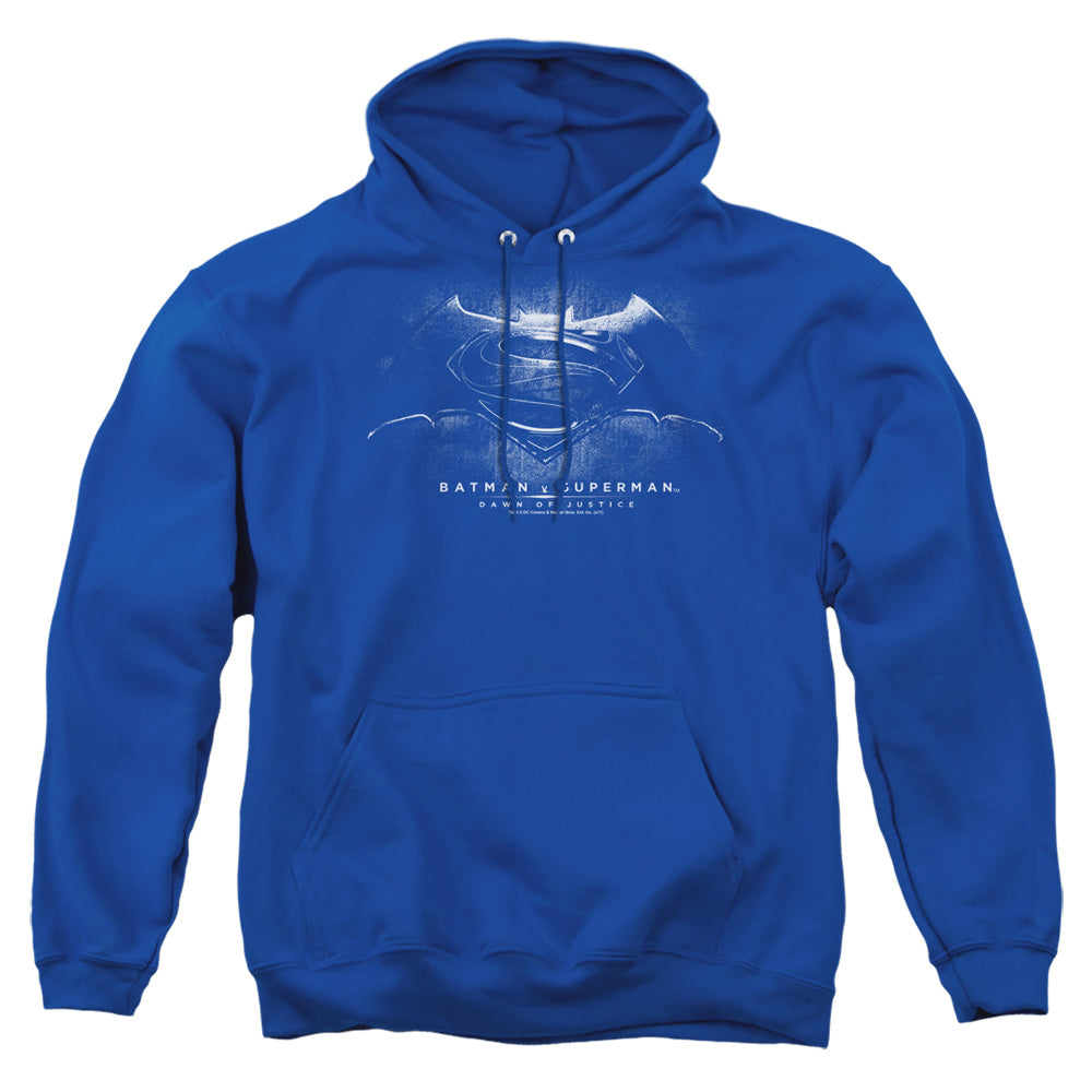 Batman V Superman Bw Logo Mens Hoodie Royal Officially Licensed