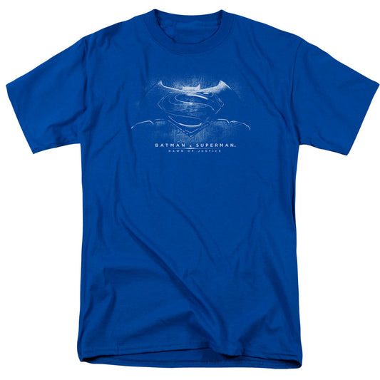 Batman V Superman Bw Logo Mens T Shirt Royal Officially Licensed