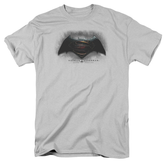 Batman V Superman Logo Mens T Shirt Silver Officially Licensed