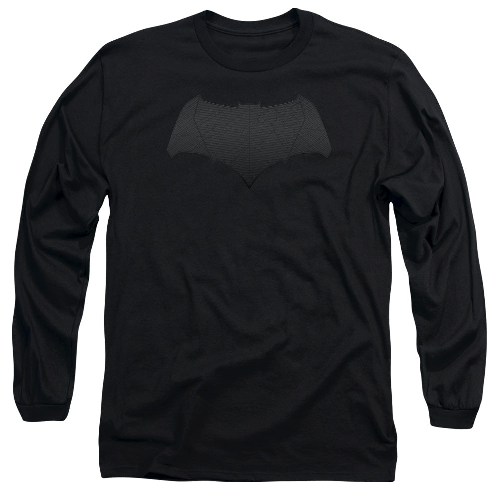 Batman V Superman Batman Logo Mens Long Sleeve Shirt Black Officially Licensed