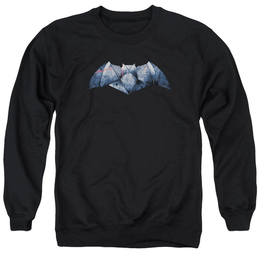Batman V Superman Plated Bat Logo Mens Crewneck Sweatshirt Black Officially Licensed