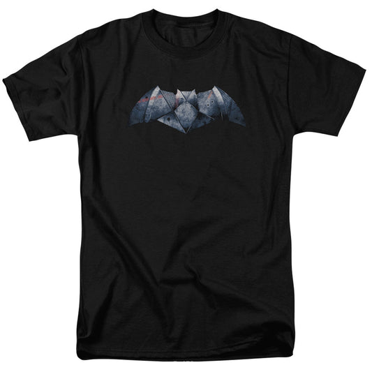 Batman V Superman Plated Bat Logo Mens T Shirt Black Officially Licensed