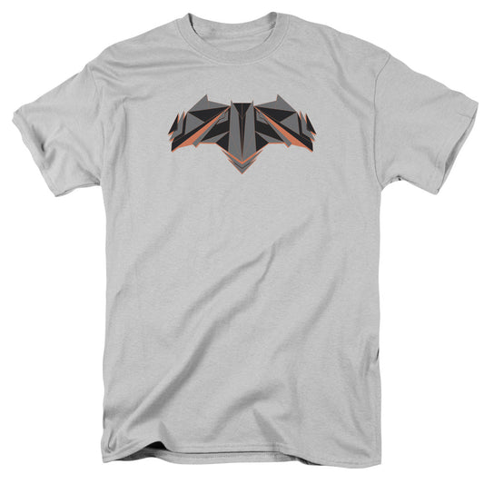 Batman V Superman Tech Bat Logo Mens T Shirt Silver Officially Licensed