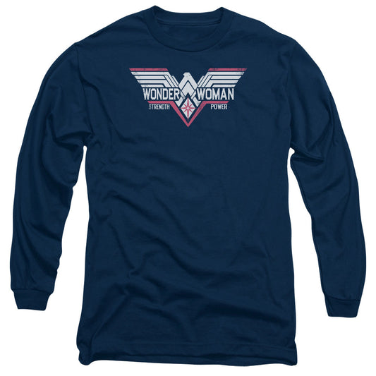 Batman V Superman Thunder Logo Mens Long Sleeve Shirt Navy Officially Licensed