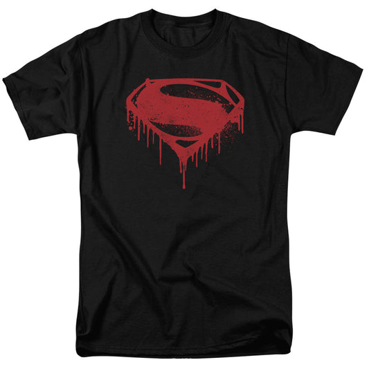 Batman V Superman Splattered Mens T Shirt Black Officially Licensed