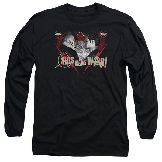 Batman V Superman This Means War Mens Long Sleeve Shirt Black Officially Licensed