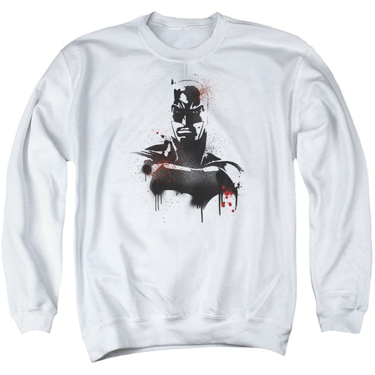 Batman V Superman Batman Spray Mens Crewneck Sweatshirt White Officially Licensed