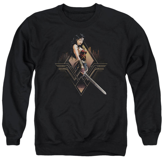 Batman V Superman City Girl Mens Crewneck Sweatshirt Black Officially Licensed