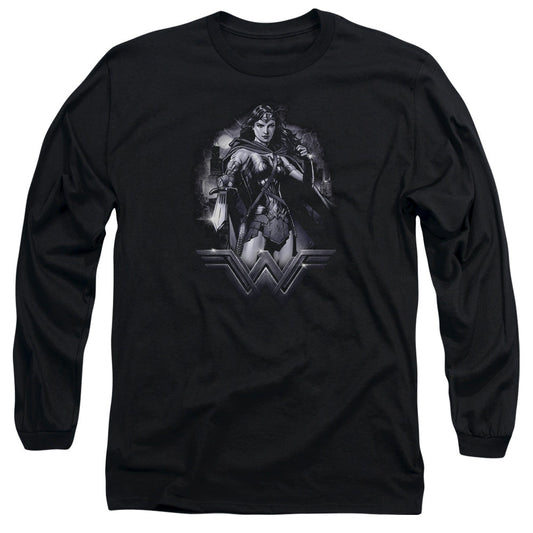 Batman Vs Superman Rainy Night Mens Long Sleeve Shirt Black Officially Licensed