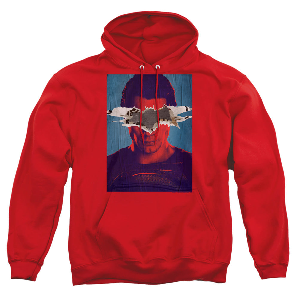 Batman Vs Superman Superman Poster Mens Hoodie Red Officially Licensed