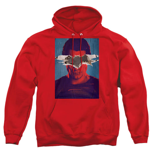 Batman Vs Superman Superman Poster Mens Hoodie Red Officially Licensed