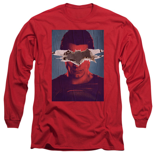 Batman Vs Superman Superman Poster Mens Long Sleeve Shirt Red Officially Licensed